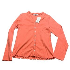 Dorothy Perkins Womens Vibrant Coral Full Button Cardigan Cabbage Hem Size 12